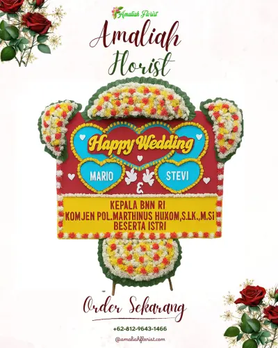 Karangan Papan Bunga Pernikahan di Kepanjen